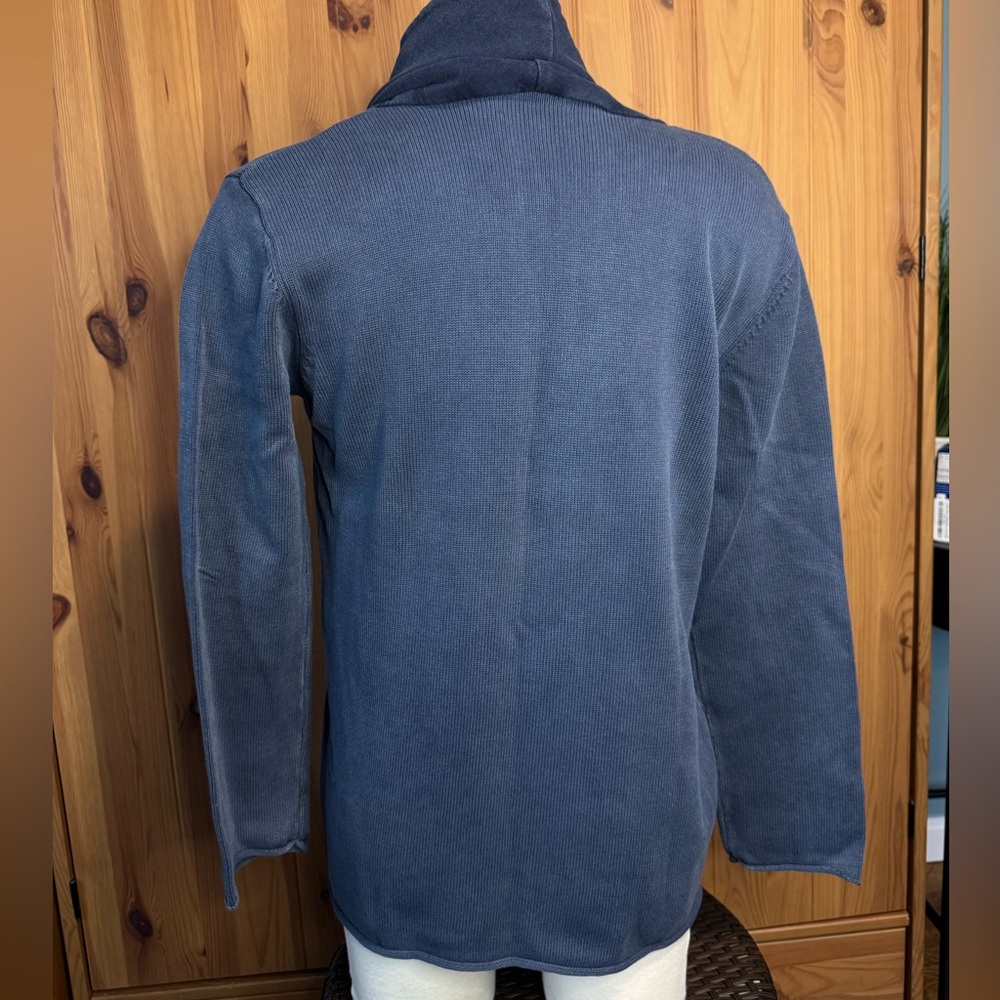 Oversized Blue Sweater With Patchwork Pocket - image 5